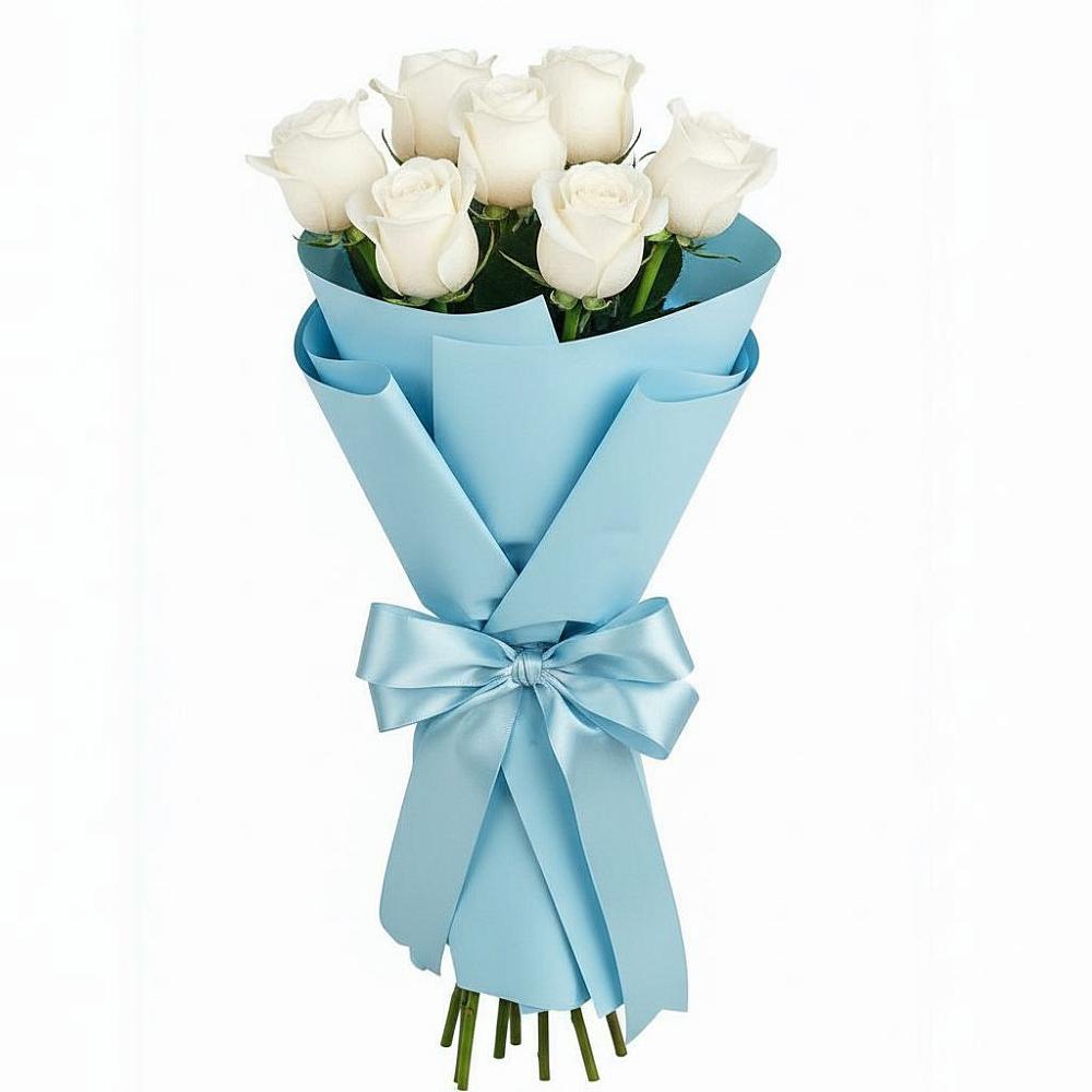 Букет 7 белых роз Проуд в Александрове