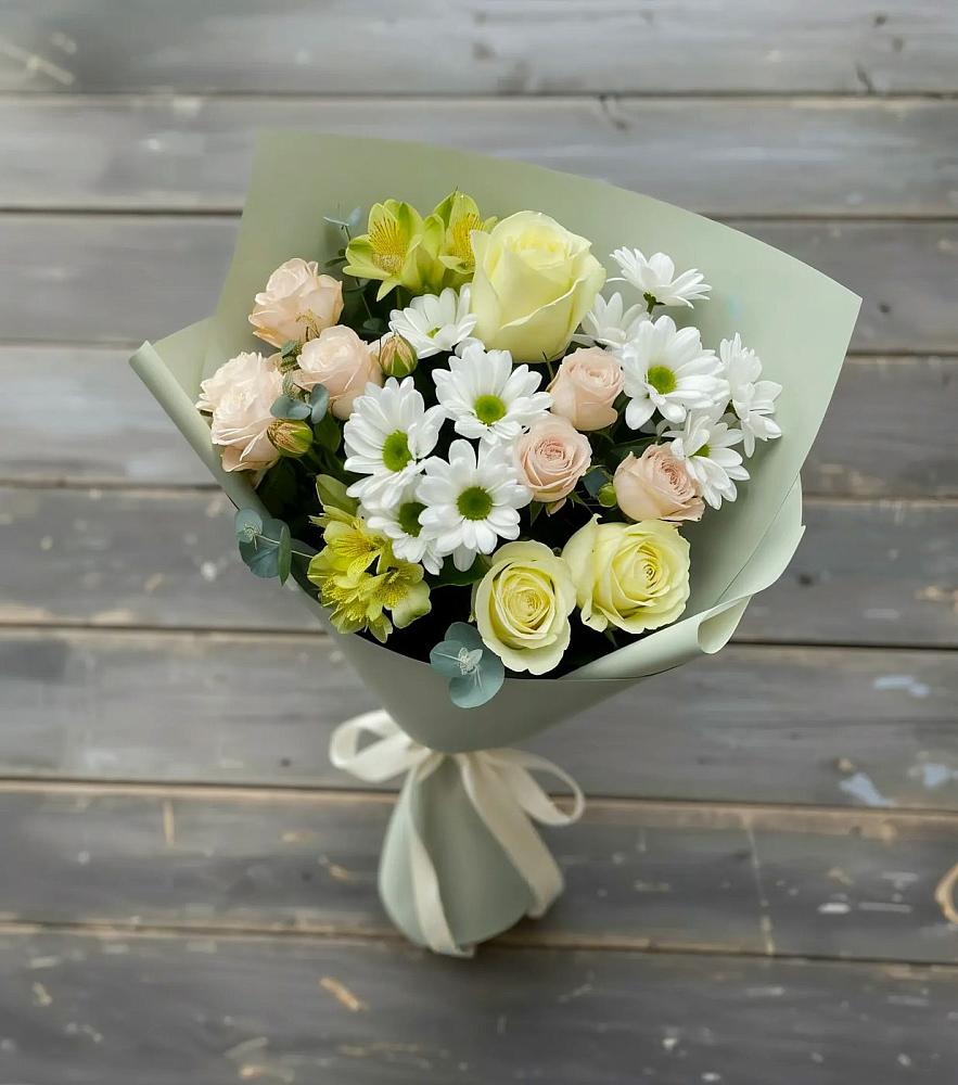 Букет цветов из: Альстромерии, Розы и Хризантемы в Александрове