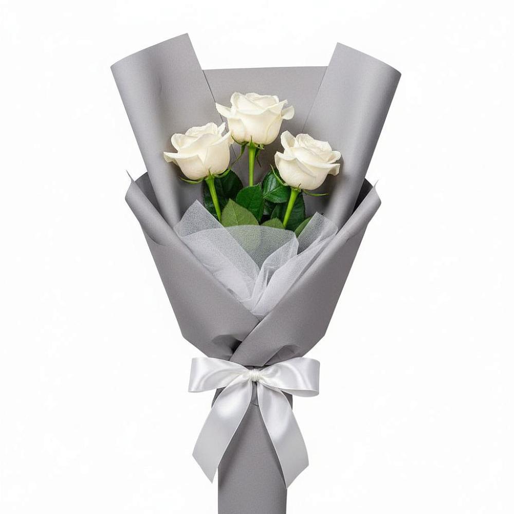Букет 3 белые розы в Александрове