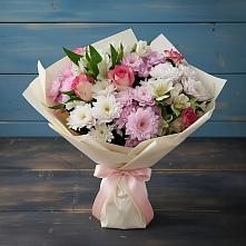 Букет цветов из:  Хризантемы, Альстромерии и Розы в Александрове