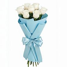 Букет 7 белых роз Проуд в Александрове