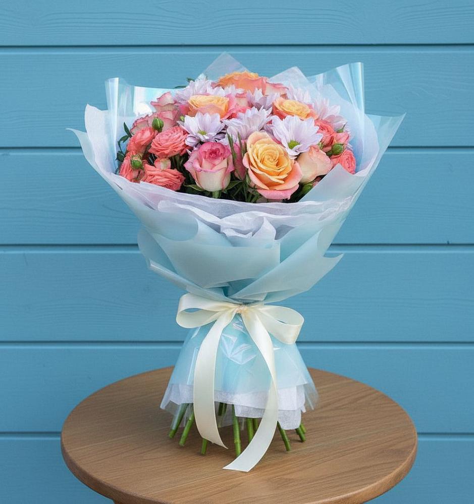 Букет цветов из: Хризантемы и Розы в Александрове