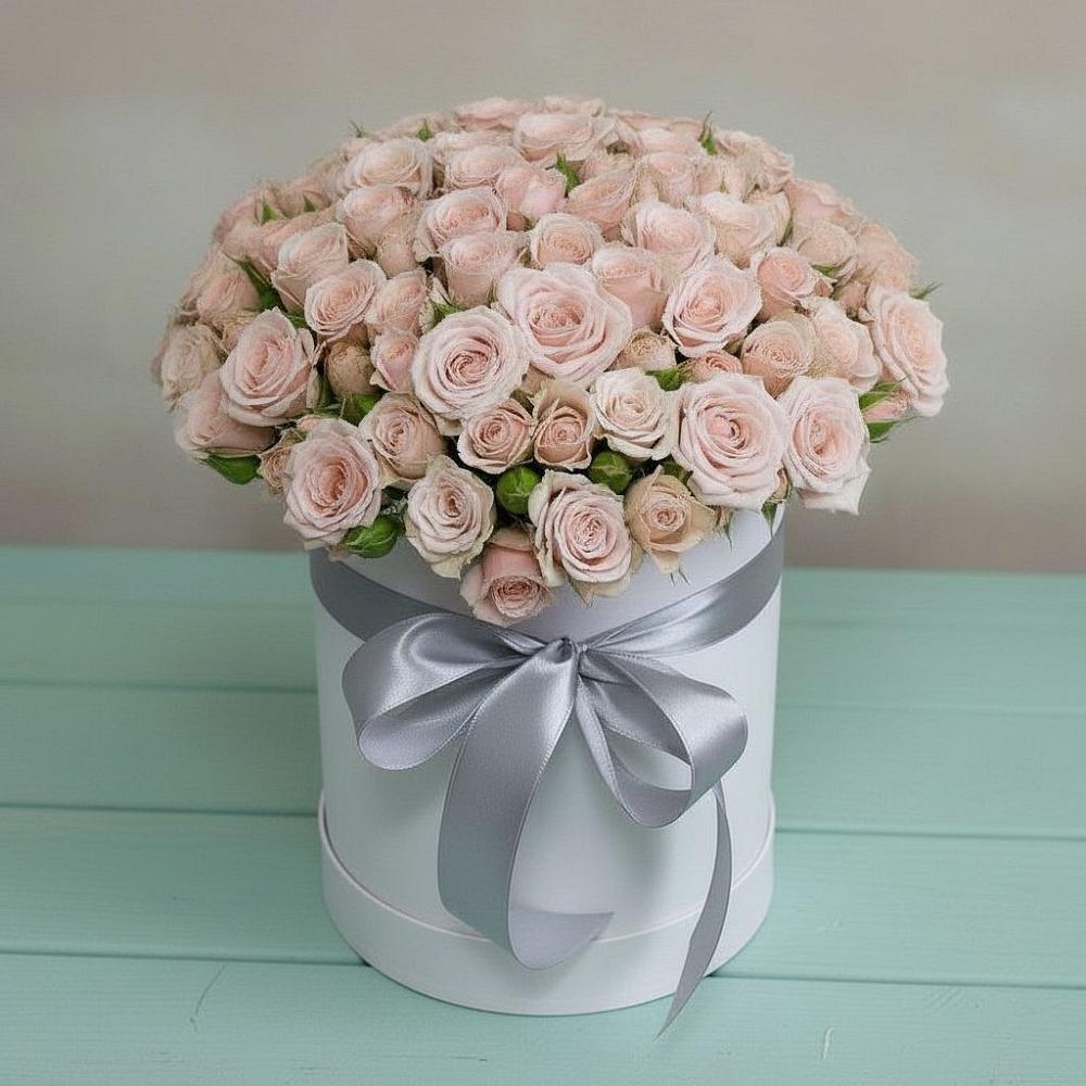 Цветочная композиция из Розы в шляпной коробке в Александрове